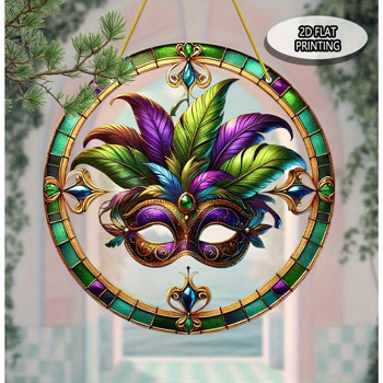 CIFbuy七彩太阳捕手窗挂亚克力花园装饰品轻质彩绘狂欢节面具礼品（TikTok、temu下自提）