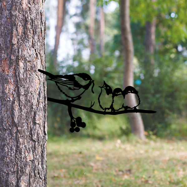 中文标题：CIFbuy复古麻雀墙面装饰 铁制花园庭院艺术雕塑 耐候户外庭院装饰礼物（TikTok、temu下自提）-2