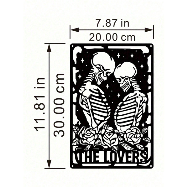 CIFbuy哥特情侣骷髅金属墙壁艺术 复古朋克装饰标识适用于客厅卧室露台 TikTok、temu下自提-6