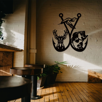 CIFbuy 复古鹿头壁饰 铁制墙面雕塑 野性风格家居装饰礼物（TikTok、temu下自提）