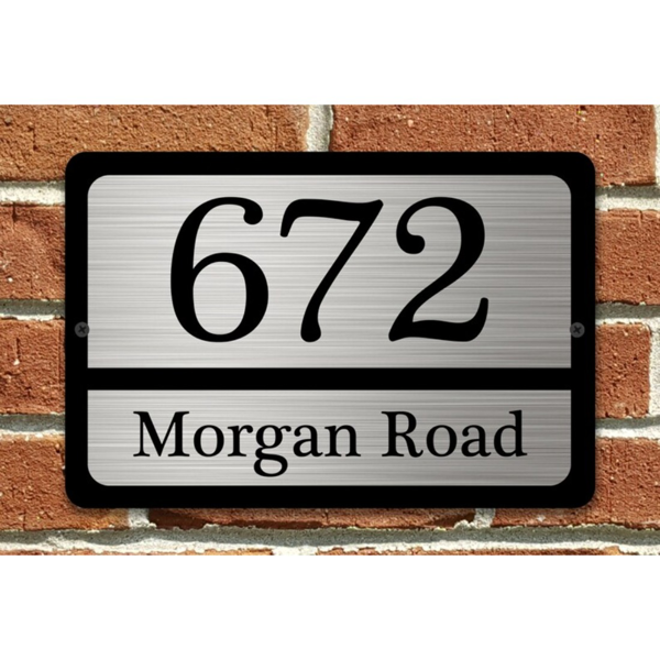 CIFbuy定制家居地址牌金属门牌12x8英寸拉丝银色设计(TikTok、temu下自提)-2