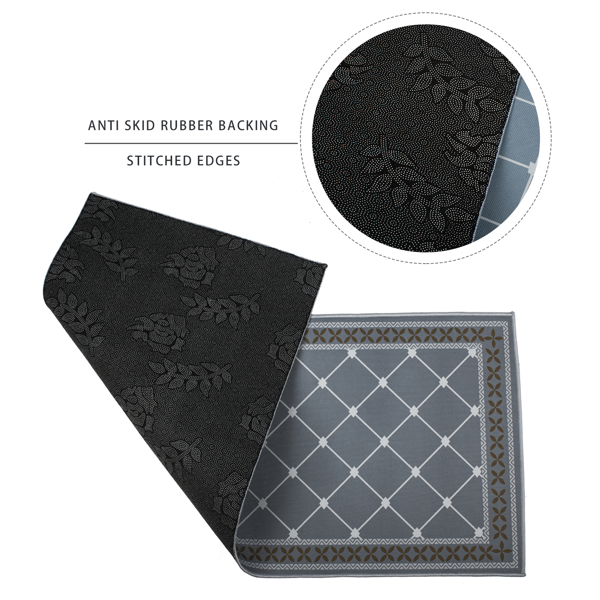 2片超吸水浴室地垫 - 速干防滑地垫，柔软舒适浴室地毯，适用于浴室、淋浴间、洗衣房、卧室、客厅、门垫、厨房地垫（灰色）-5