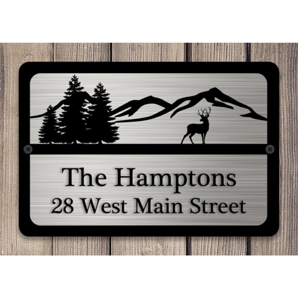 CIFbuy定制金属门牌地址标志 山地麋鹿艺术庭院号码牌（TikTok、temu下自提）-1