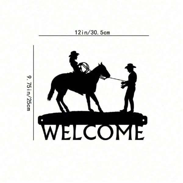 CIFbuy西部乡村风仿旧牛仔刺绣欢迎挂饰墙面装饰 (TikTok、temu下自提)-6