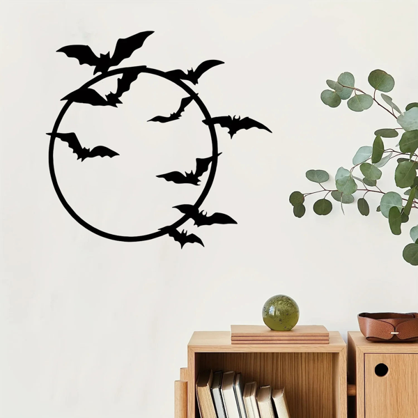 CIFbuy哥特蝙蝠金属墙饰万圣节户外室内装饰（TikTok、temu下自提）-7