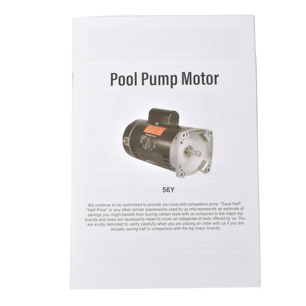 泳池水泵电机 3HP 230V Swimming Pool Motor Single-Speed Square Flange B2844 for Pool and Spa-10