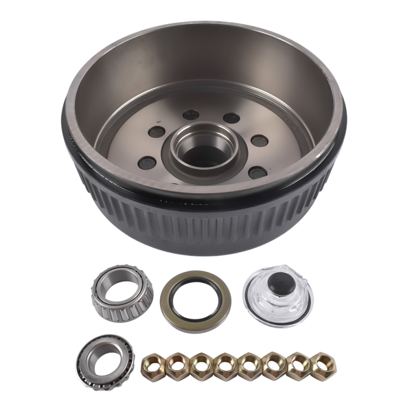 刹车鼓 Hub Brake Drum with Bearings 12.25 x 2.5 5/8" Stud 7200 7500 Horse Trailer RV 8-393-4