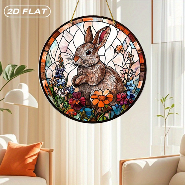 CIFbuy透光挂饰亚克力花卉兔子房间窗户装饰生日礼物（TikTok、temu下自提）-7