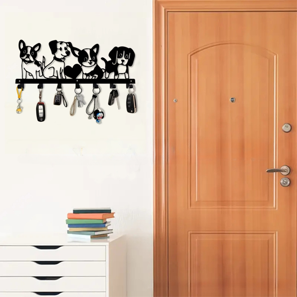 CIFbuy复古卡通小狗墙面贴饰 铁制防水可移宠物主题家居装饰(TikTok、temu下自提)-7