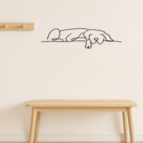 中文标题：CIFbuy简约黑色铁制狗狗剪影墙饰 宠物纪念礼物 万圣节家居装饰（TikTok、temu下自提）-3