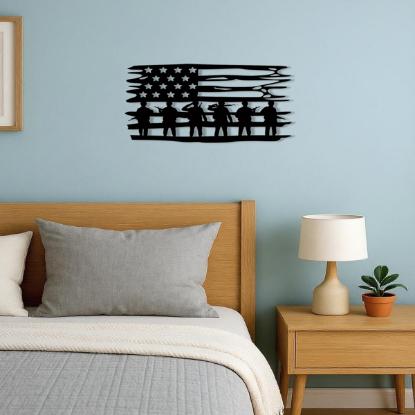 CIFbuy复古美国国旗壁饰 金属星星条纹室内外装饰墙画(TikTok、temu下自提)-6