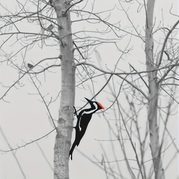 CIFbuy复古手工锻造啄木鸟金属墙饰室内外悬挂装饰花园庭院客厅阳台（TikTok、temu下自提）-5