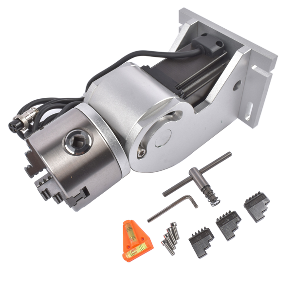 旋转轴 Lathe Rotary Chuck D80 360° Rotary Marking For Carving Engraving Marking Machine-3