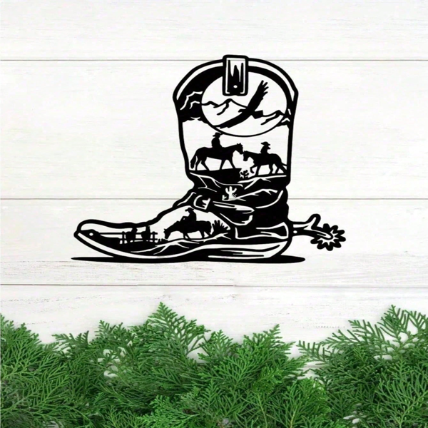 CIFbuy哥特黑金属靴墙挂装饰室内外金属艺术雕塑(TikTok、temu下自提)-4