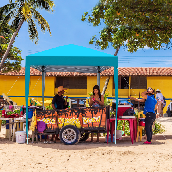 6.5X6.5FT 湖蓝色 4围(2围2门)  折叠棚 210D牛津布 白色喷塑钢管 配拎包-13