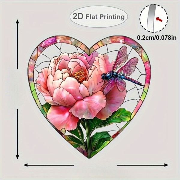 CIFbuy美丽花朵与蜻蜓光捕手花园装饰亚克力窗户挂件节日礼物（TikTok、temu下自提）-2