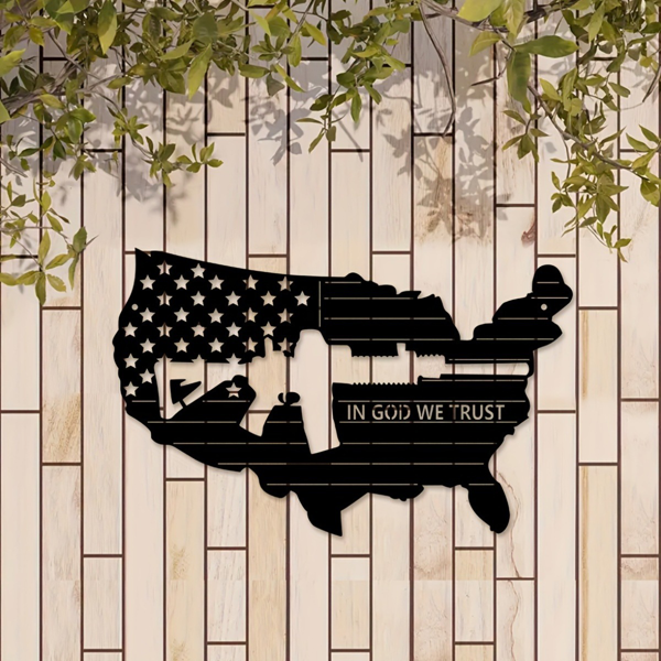 CIFbuy复古做旧美国国旗金属墙面装饰铁制挂件(TikTok、temu下自提)-9