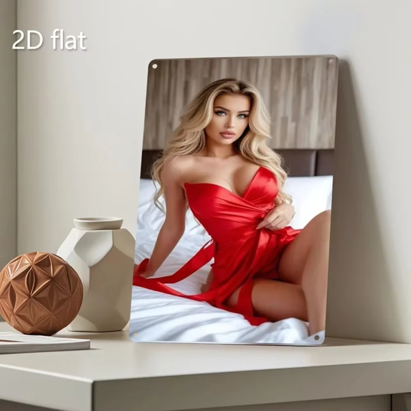 CIFbuy复古金发红裙女士金属壁饰铝制墙艺办公室酒吧装饰(TikTok、temu下自提)-6