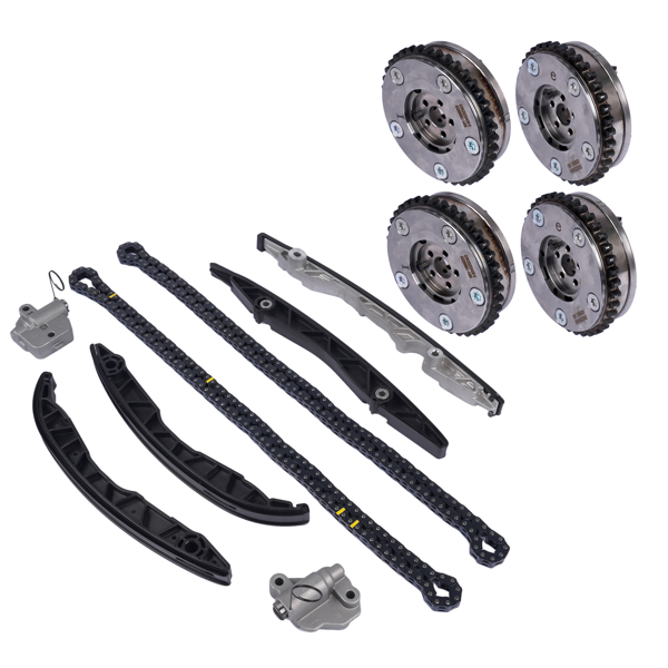 正时链条套装 Timing Chain Kit w/ Tensioner Guide & Phaser Replacement for Ford F-150 Edge Fusion, Lincoln Continental 2.7L V6-6