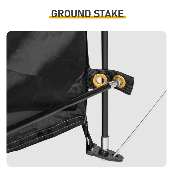 6.8X2.6FT 黑色 圆弧形 储物棚 单拉链门 内部配收纳袋 黑色玻纤杆框架 210DPU银胶牛津布 自行车储物棚 配拎包-7