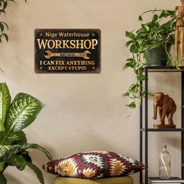 CIFbuy自定义金属车间标牌个性化文字年份现代多功能金属牌DIY爱好者礼物(TikTok、temu下自提)-6