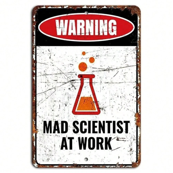 CIFbuy科学怪人警告标志创意实验室警示牌装饰（TikTok、temu下自提）