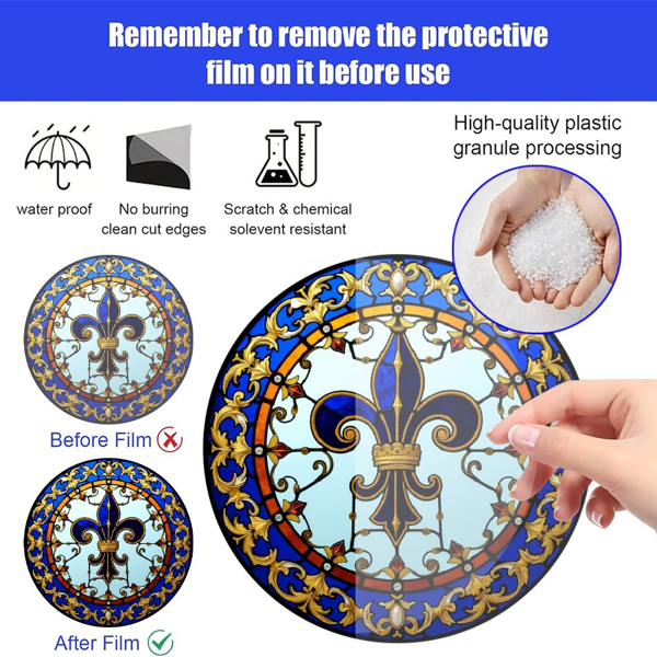 CIFbuy透明高清亚克力阳光捕捉器 皇家蓝花瓣设计狂欢节挂饰（TikTok、temu下自提）-4