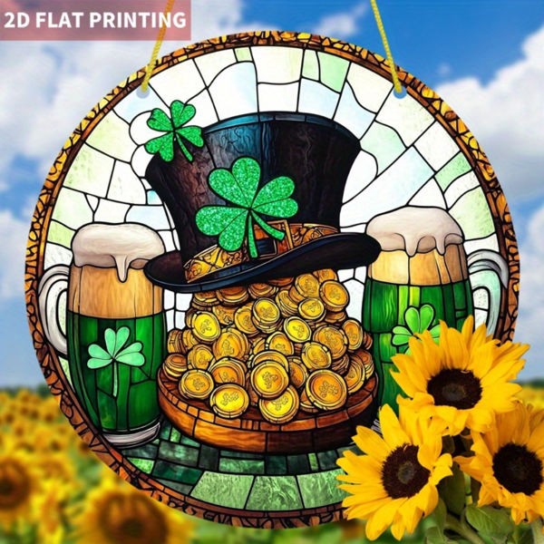 CIFbuy爱尔兰圣帕特里克节太阳捕手 花园家居装饰窗挂件（TikTok、temu下自提）-7