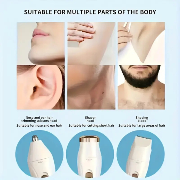 多功能 USB无痛剃须刀便携式脱毛器三合一女性脱毛器 (物流仅支持发USPS，TK/TEMU仅自提)-11