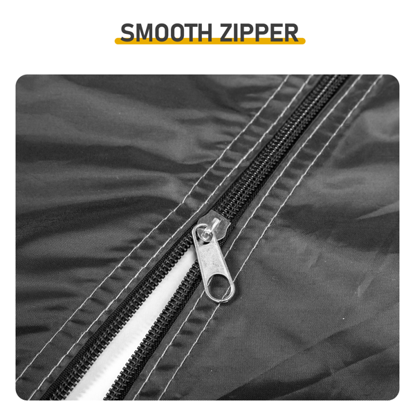 6.8X2.6FT 黑色 圆弧形 储物棚 单拉链门 内部配收纳袋 黑色玻纤杆框架 210DPU银胶牛津布 自行车储物棚 配拎包-8