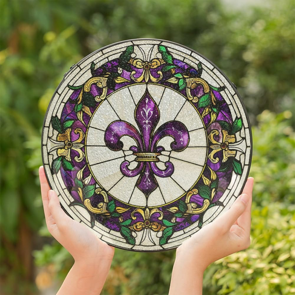 CIFbuy彩色玻璃阳光捕手路易斯安那鸢尾花窗饰家居氛围挂件(TikTok、temu下自提)-4