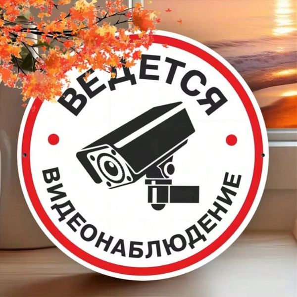 CIFbuy圆形监控警示金属标牌装饰（TikTok、temu下自提）-3