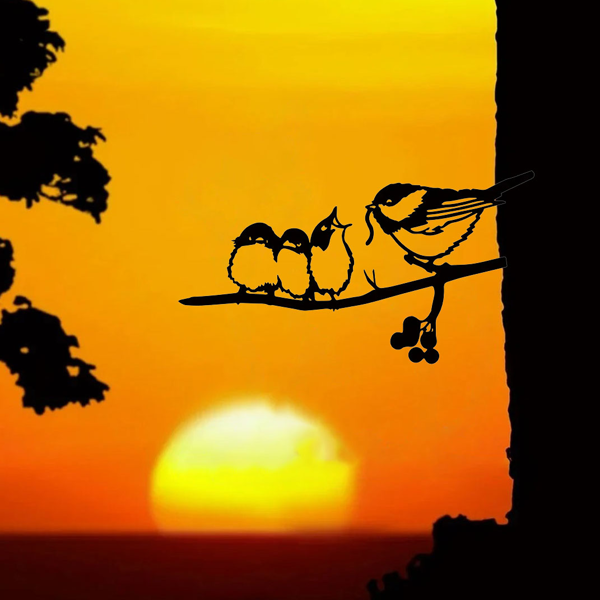 中文标题：CIFbuy复古麻雀墙面装饰 铁制花园庭院艺术雕塑 耐候户外庭院装饰礼物（TikTok、temu下自提）-8