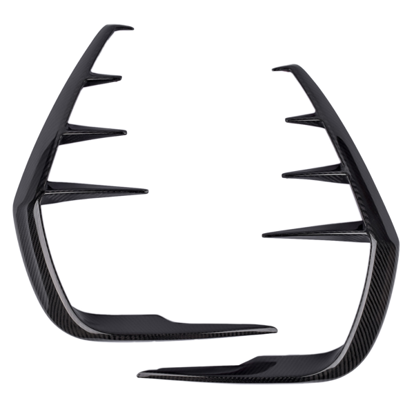 保险杠风口装饰 2Pcs Real Carbon Rear Bumper Splitter Fin Fits for INFINITI Q60 Coupe 2016-2020-4