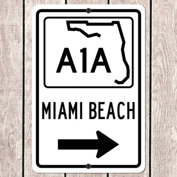 CIFbuy迈阿密海滩佛罗里达公路标志 金属墙饰 纪念品装饰 （TikTok、temu下自提）-4