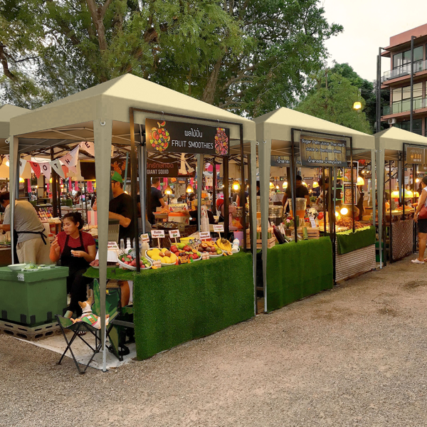 6.5X6.5FT 卡其色 4围(2围2门)  折叠棚 210D牛津布 白色喷塑钢管 配拎包-15