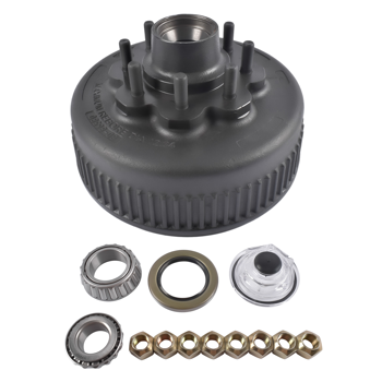 刹车鼓 Hub Brake Drum with Bearings 12.25 x 2.5 5/8\\" Stud 7200 7500 Horse Trailer RV 8-393