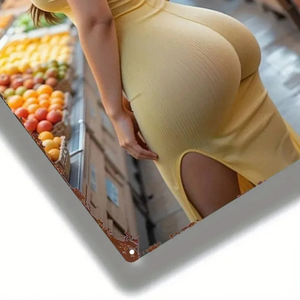 CIFbuy复古亚洲水果市场墙面装饰 免打孔厨房家居铝制壁画（TikTok、temu下自提）-5