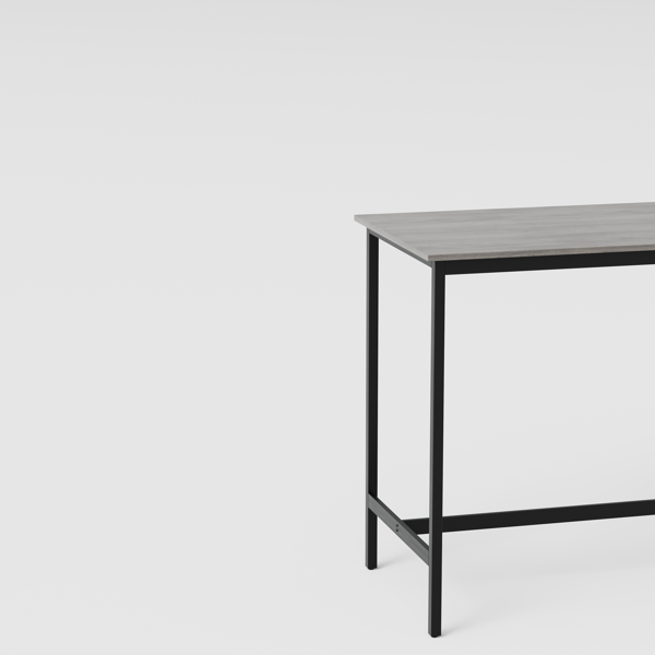 吧台桌椅套装，含4张吧台椅，PU软座带靠背，灰色，尺寸：长47.24英寸 x 宽23.62英寸 x 高35.43英寸-2