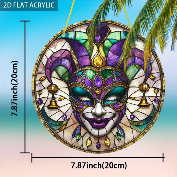 CIFbuy圆形亚克力装饰挂件 彩色威尼斯狂欢节面具太阳捕捉窗挂家居装饰（TikTok、temu下自提）-2