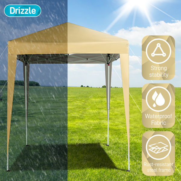 6.5X6.5FT 卡其色 4围(2围2门)  折叠棚 210D牛津布 白色喷塑钢管 配拎包-12