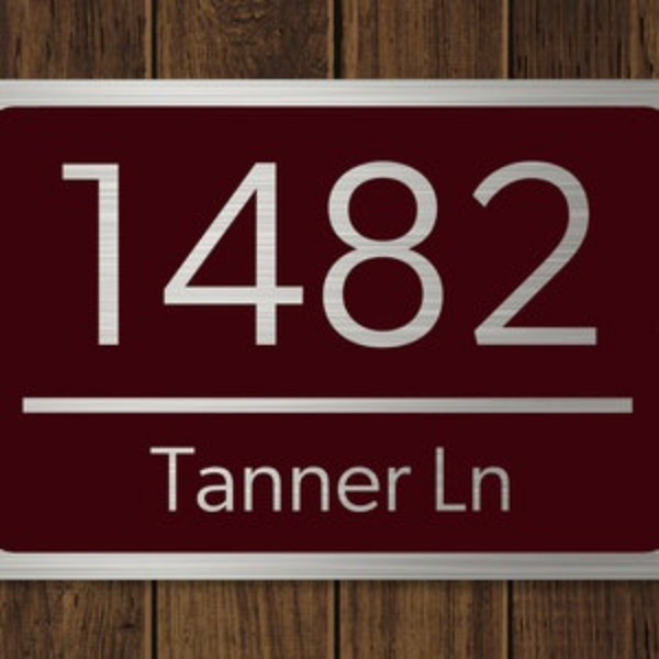 CIFbuy定制家居地址牌 刷银文字设计 金属房屋门牌号码牌 (TikTok、temu下自提)-6