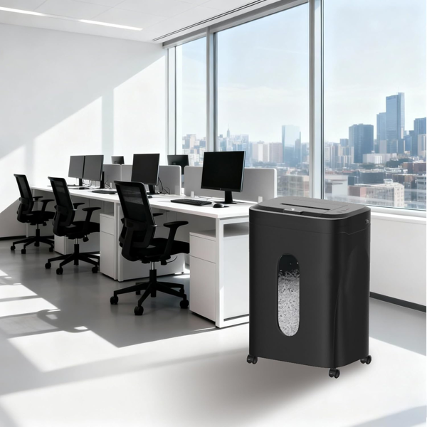 250页重型碎纸机，自动进纸，P-5安全等级，60分钟不间断商用碎纸机，适用于办公室与家庭，微粒切割，8.72加仑碎纸箱，<60分贝静音，自动防卡纸-8