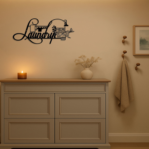 CIFbuy复古洗衣房标志四季装饰 rustic wall art 适用于任何房间 (TikTok、temu下自提)-3