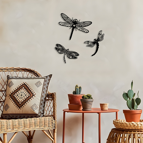 CIFbuy哥特蜻蜓壁饰3件套手工铁制复古客厅卧室装饰(TikTok、temu下自提)-10