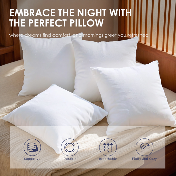 为您带来加倍的舒适。这套两只装20英寸白色抱枕内胆，蓬松度极佳，能瞬间提升沙发与床铺的温馨感。无枕套设计，鼓励创意混搭，满足季节更换或风格焕新的需求。-7