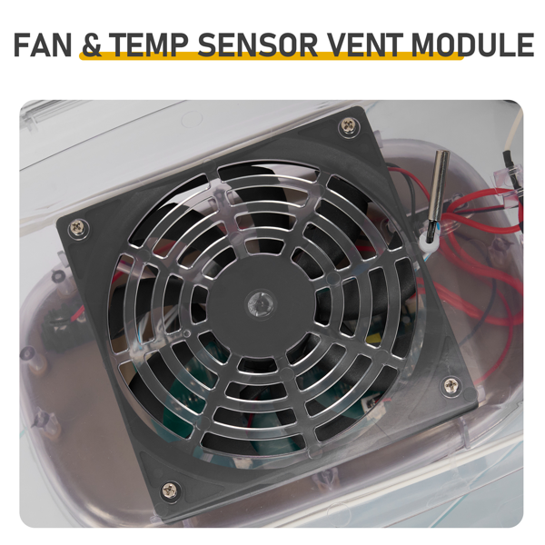 DLM-24 美规 孵化器 110V ≤70W 24枚大脸猫 ABS+PC 卡其色机身透明上盖  LED照蛋功能升级 全自动翻蛋 温湿度设置 天数设置 多功能卡条蛋盘 AB加水孔-8