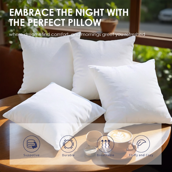 高品质抱枕填充芯，规格20*20英寸。采用环保聚酯纤维，触感柔软，久用不易变形。是替换旧枕芯或为新枕套配备内胆的理想选择。白色通用，适用于多种室内场景。-8