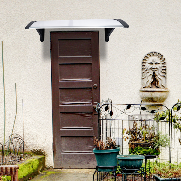 【同款编码：29975683】40*38in 透明板黑色支架 雨篷 塑料支架 阳光板 前后铝条-20