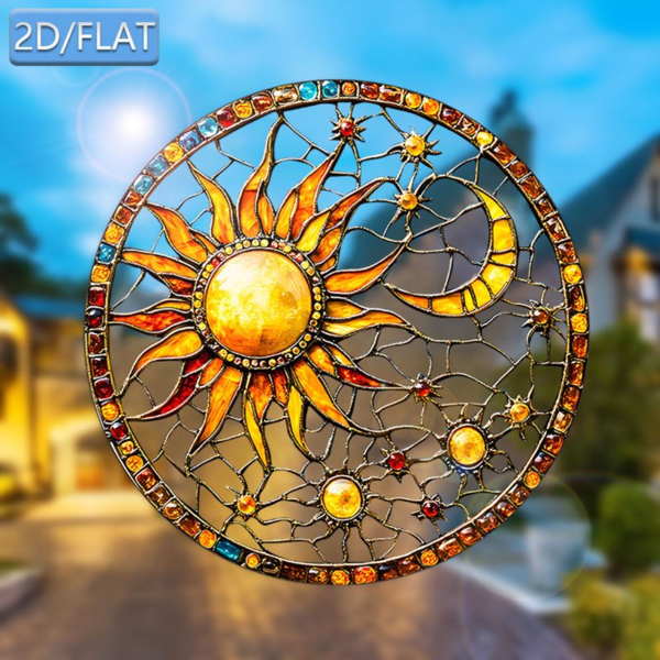 CIFbuy 太阳月亮亚克力装饰贴窗贴花庭院家居彩色吊饰 (TikTok、temu下自提)-4